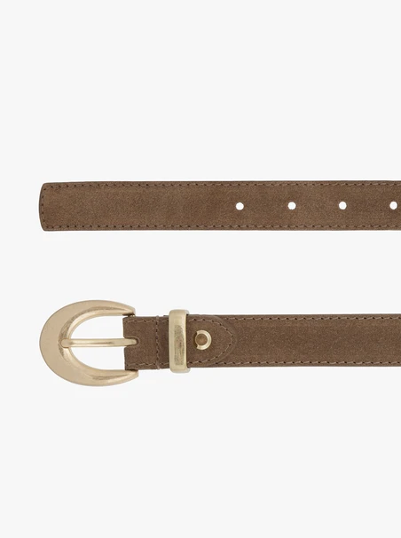 Dark beige suede leather belt