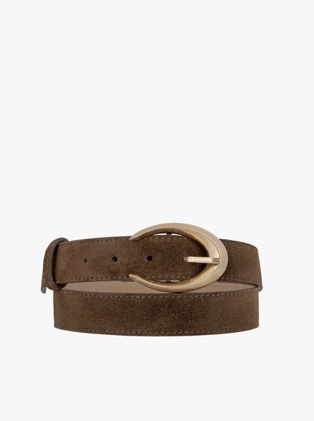 Light brown suede leather belt