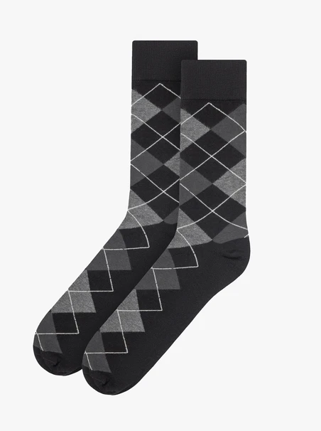 Cotton socks with a diamond pattern