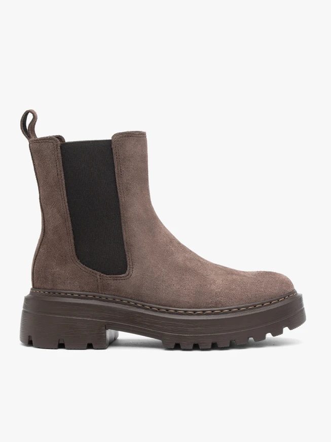 Brown suede ankle boots