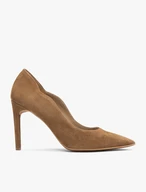 Brown grain leather pumps with stiletto heel