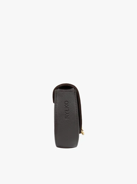 Dark brown crescent-shaped purse