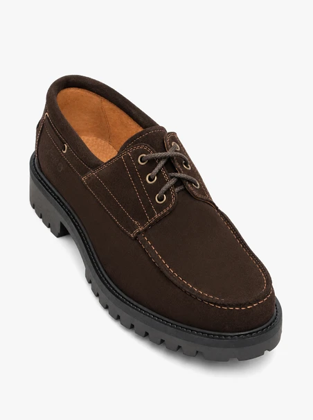 Ciemnobrązowe półbuty boat shoes