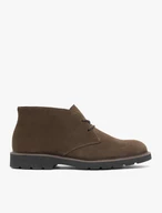 Olive velour leather boots