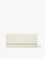 Beige oblong clutch bag with chain