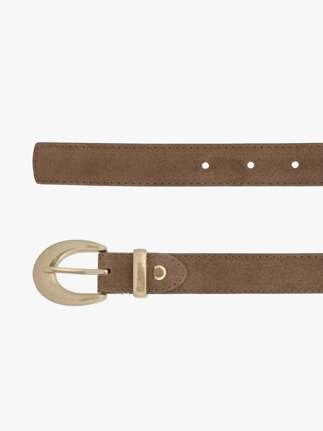 Red suede leather belt