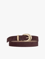 Burgundy suede leather belt