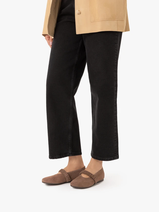 Brown strappy ballerinas