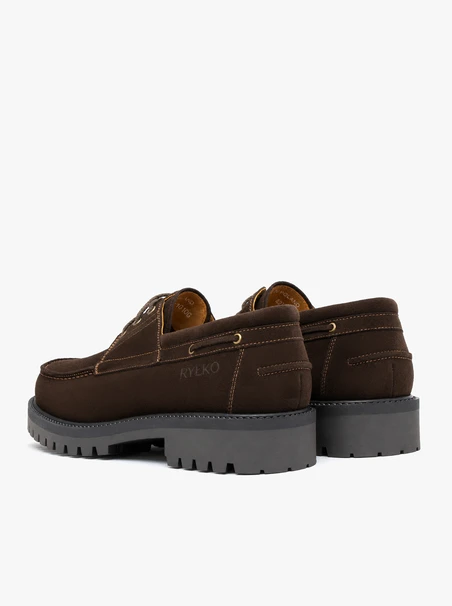 Ciemnobrązowe półbuty boat shoes