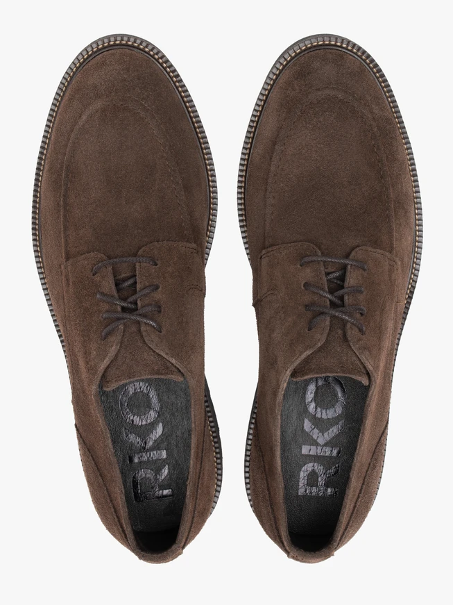 Dark brown velour leather half shoes