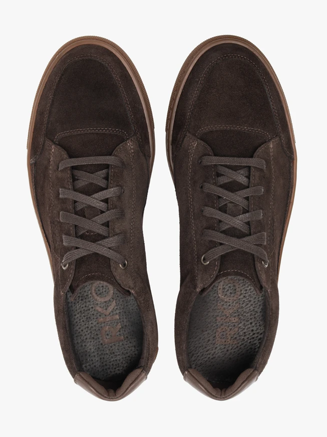 Dunkelbraune Lederhalbschuhe