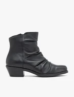 Black crinkled ankle boots