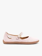 Rosa Barfuß-Ballerinas aus Veloursleder