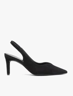 Czarne czółenka slingback na szpilce