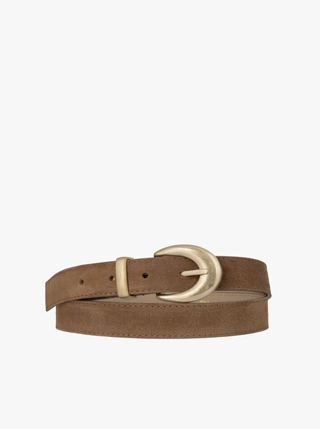 Red suede leather belt