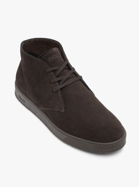 Dunkelbraune Velourslederstiefel