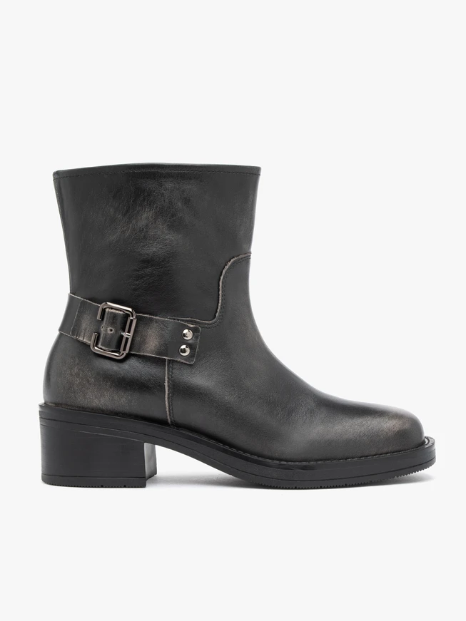 Schwarz-graue Biker-Stiefeletten