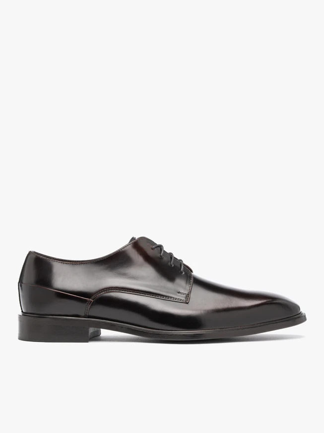 Dunkelbraune formelle Halbschuhe aus Lackleder