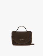 Brown small velour handbag