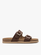 Kastanienbraune Flip-Flops mit zwei Riemen