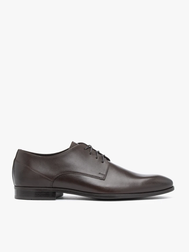 Dunkelbraune formelle Halbschuhe aus Leder
