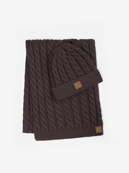 Brown hat and scarf set