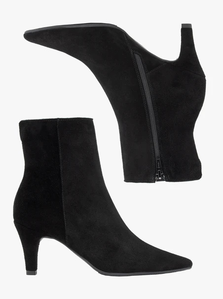 Schwarze hohe Stiefeletten mit Stilettoabsatz