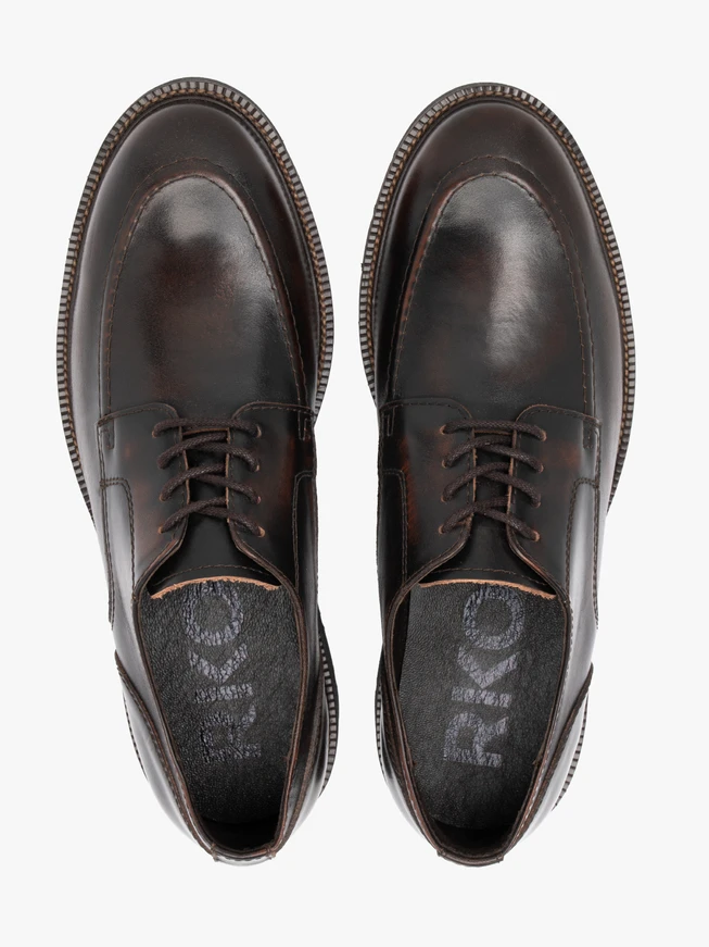 Dark brown leather half shoes
