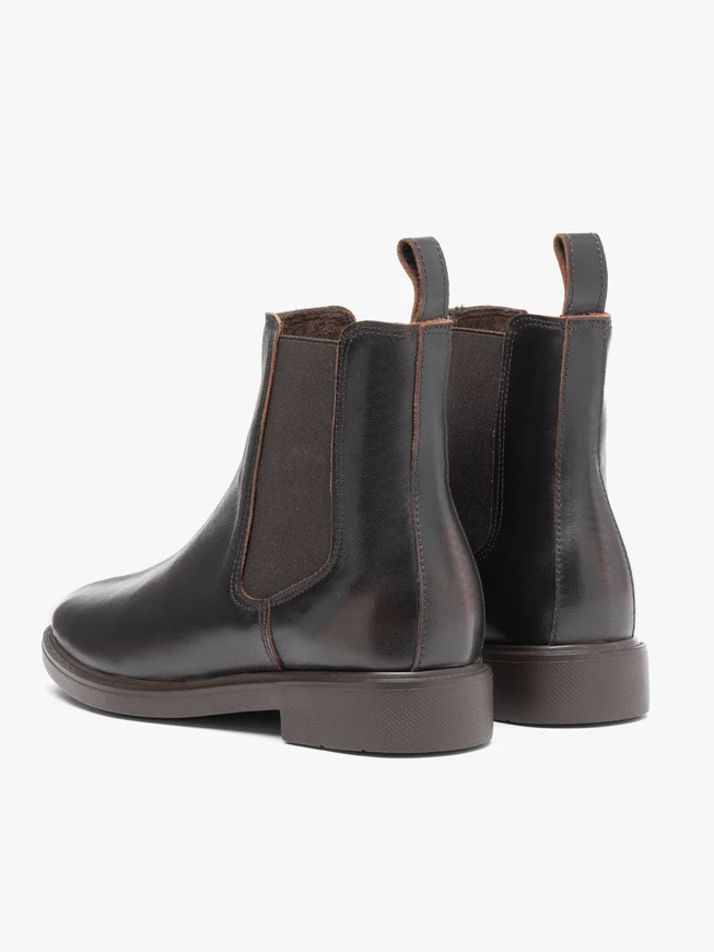 Dark brown leather slippers