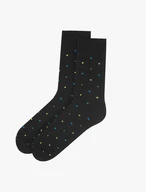 Black socks with colorful dots