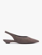Ciemnobrązowe czółenka slingback w szpic