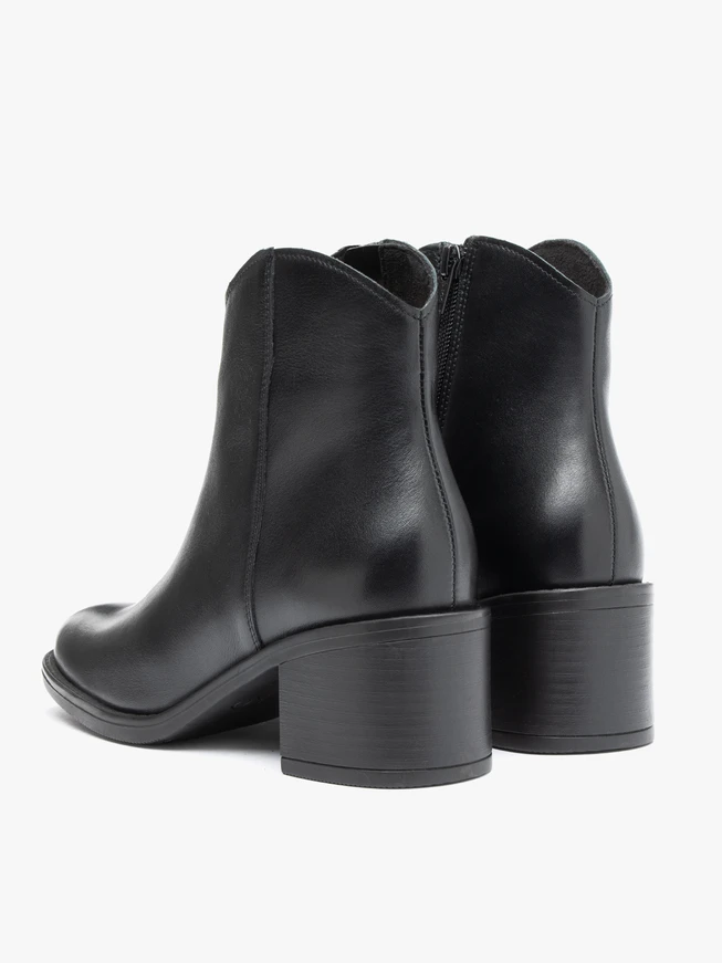 Black leather cowboy boots