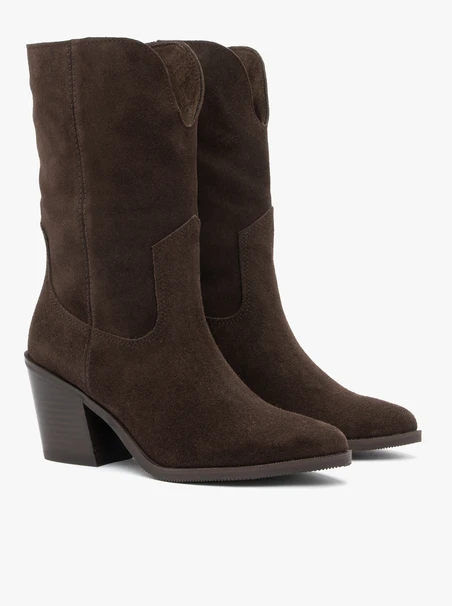Dunkelbraune höhere Cowboystiefel