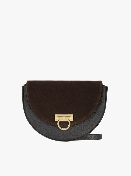 Dark brown crescent-shaped purse