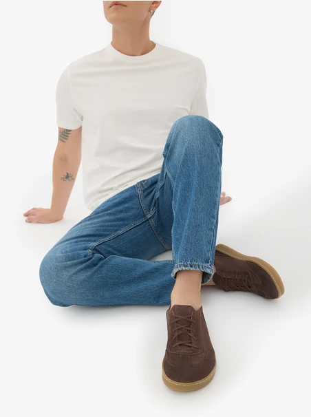 Dunkelbraune Barfuß-Halbschuhe
