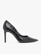 Black high heels with a crocodile print