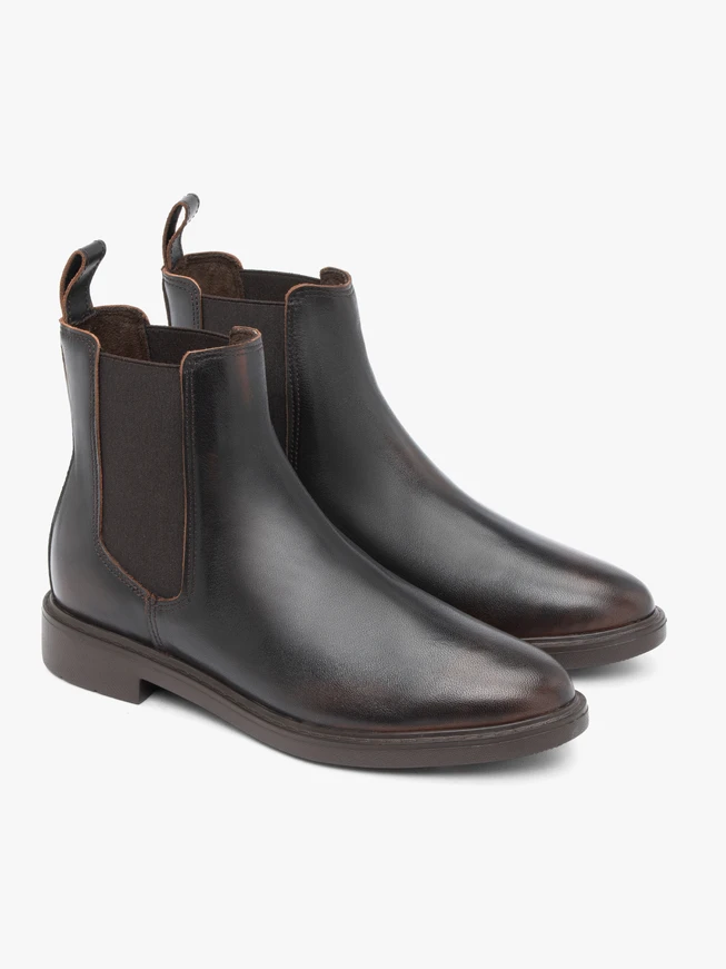 Dark brown leather slippers