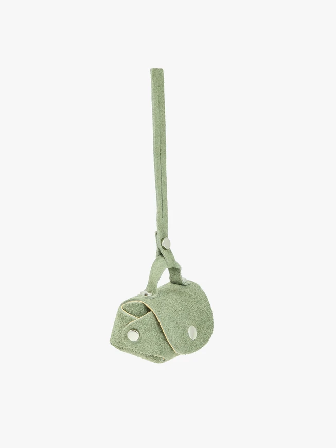 Green velour key ring