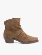 Dark beige crinkled cowboy boots