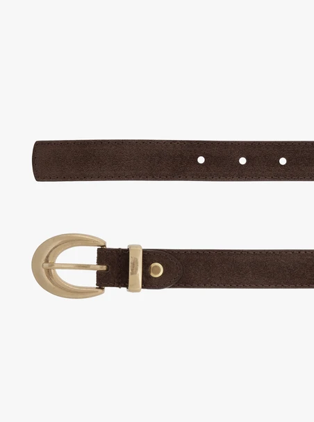 Brown suede leather belt
