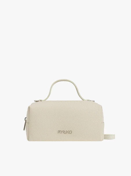 Cream Leather Small Shoulder Bag