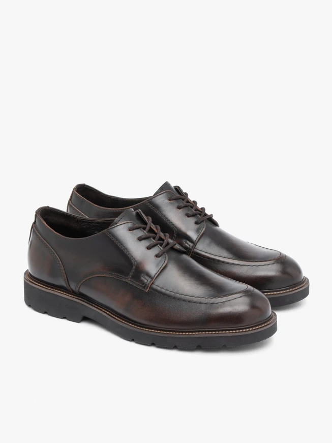 Dark brown leather half shoes