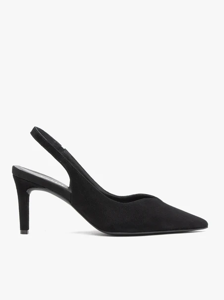 Czarne czółenka slingback na szpilce