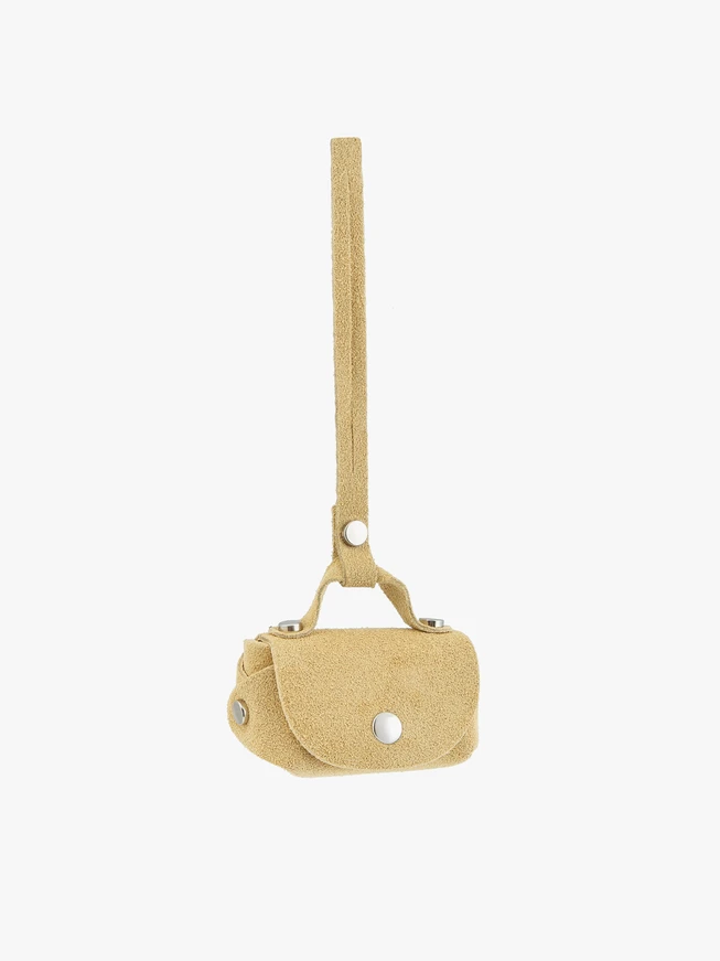 Yellow velour key ring