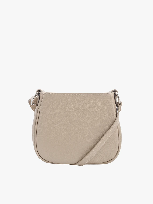 Beige leather and velour handbag