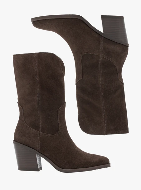 Dunkelbraune höhere Cowboystiefel