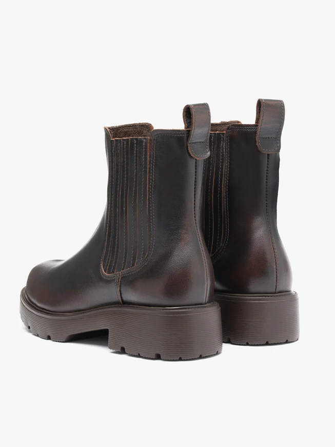 Brown full grain leather slippers