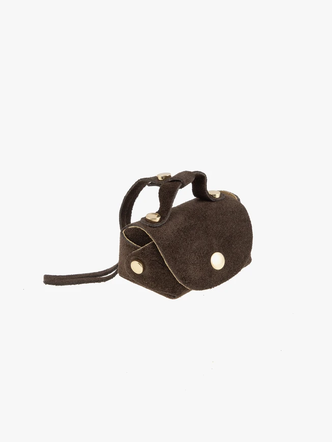 Brown velour key ring