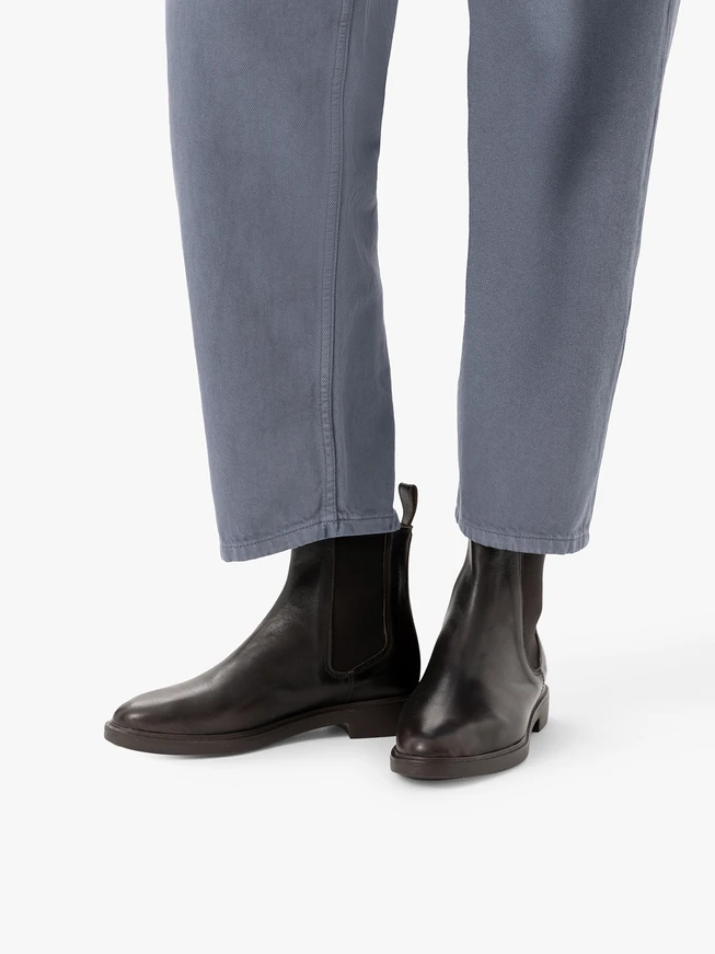 Dark brown leather slippers