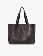 Braune Ledertasche im Krokodilleder-Look